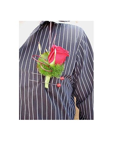 Rich Red Boutonniere
